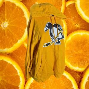 NHL Men's Pittsburgh Penguins Antigua Gold Logo Victory Pullover Hoodie Size 2XL